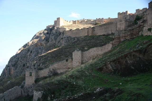 Acrocorinth - The Western defence walls of the fortress 